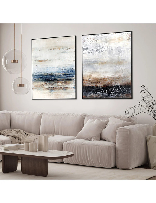 Gallery Direct Set Of 2 Fearless Rectangle Framed Art Brown 