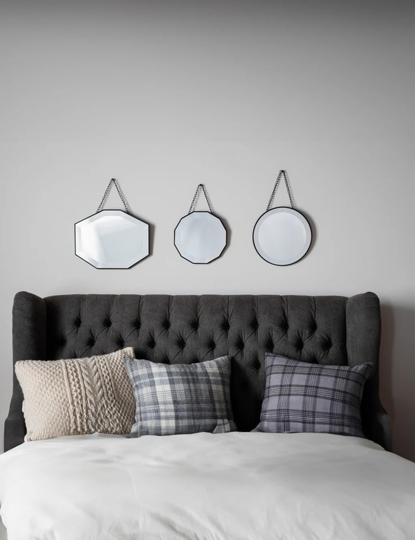  Gallery Direct Set Of 3 Haines Hanging Wall Mirrors Silver 