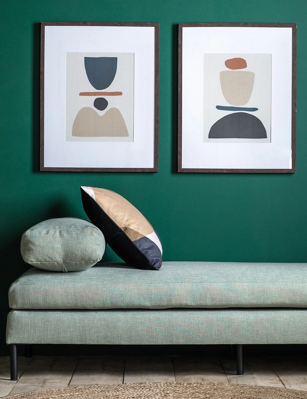  Gallery Direct Set Of 2 Ortona Abstract Rectangle Framed Art Brown 