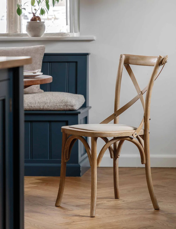  Gallery Direct Set Of 2 Pavilion Washed Linen Oak Chairs Natural Mix 