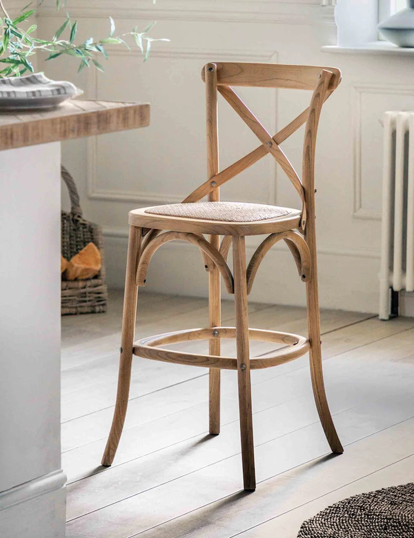  Gallery Direct Set Of 2 Rattan Bar Stools Natural Mix 