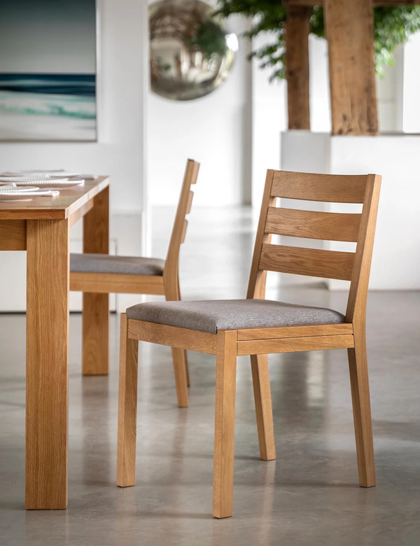  Gallery Direct Set Of 2 Sonoma™ Fabric Dining Chairs Oak 