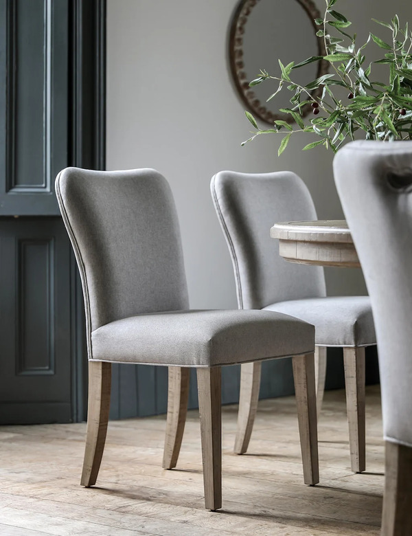  Gallery Direct Set Of 2 Vancouver Fabric Dining Chairs Natural 