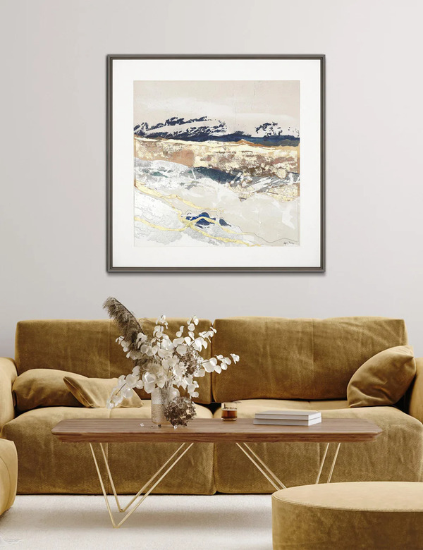  Gallery Direct Sidelines Square Framed Art Grey 