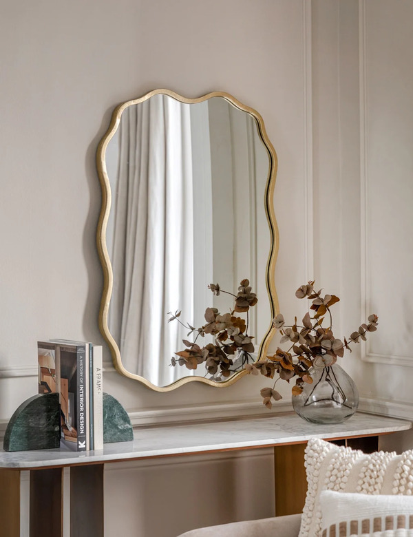  Gallery Direct Sloane Metal Medium Rectangular Wall Mirror Gold 