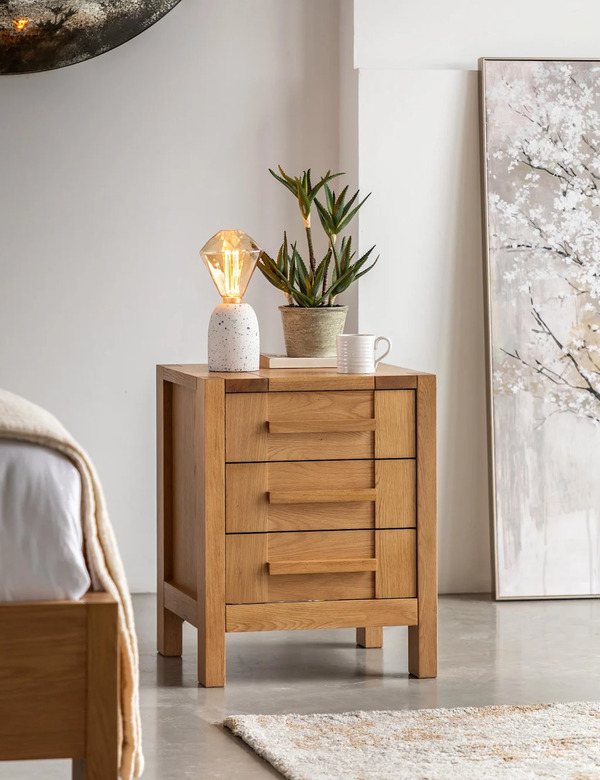  Gallery Direct Sonoma™ 3 Drawer Bedside Table Oak 