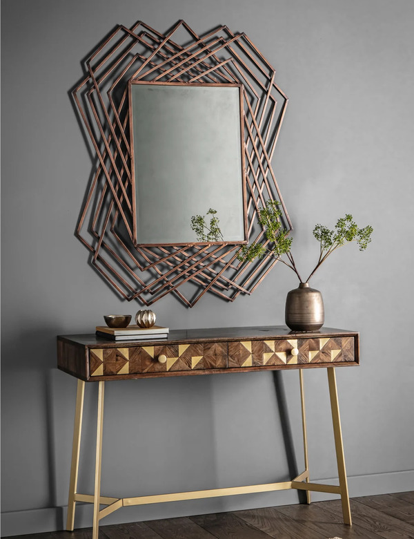  Gallery Direct Specter Extra Large Rectangular Wall Mirror Copper 