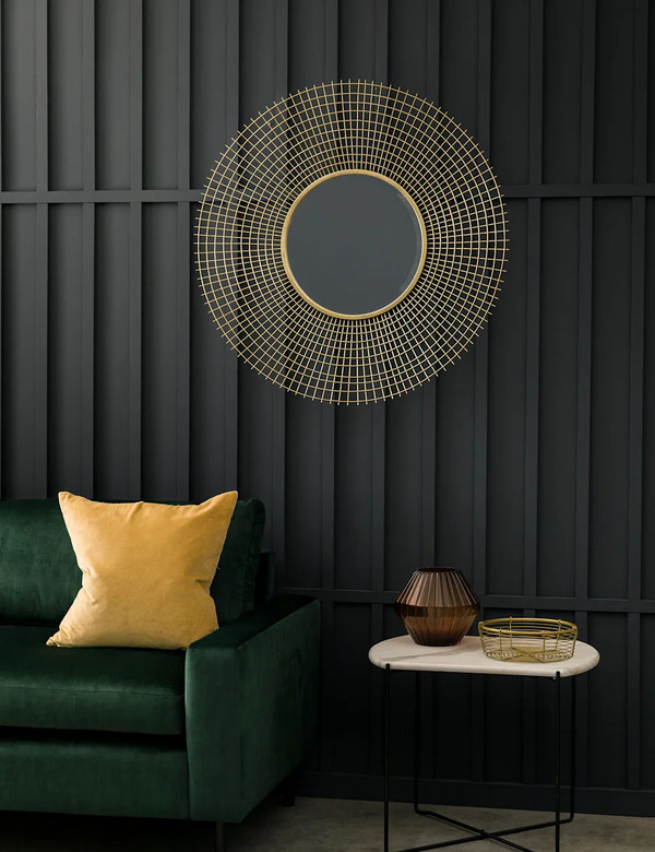 Gallery Direct Stafford Extra Large Round Wall Mirror Gold 