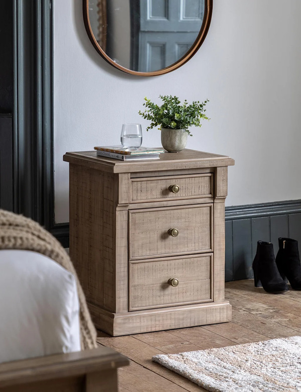  Gallery Direct Vancouver 3 Drawer Bedside Table Natural 