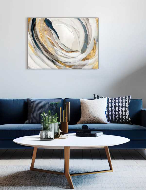  Gallery Direct Whirl Rectangle Framed Art Grey 
