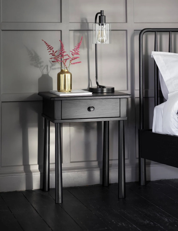  Gallery Direct Wycombe 1 Drawer Bedside Table Black 