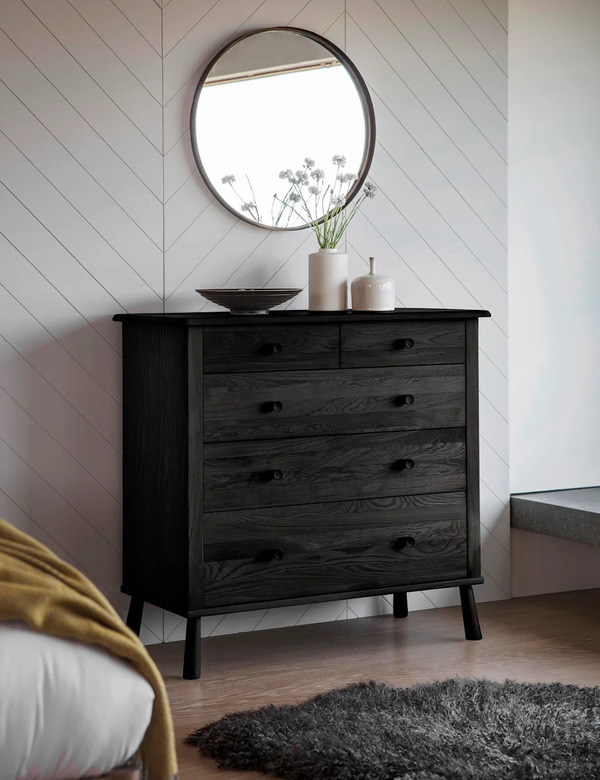  Gallery Direct Wycombe 5 Drawer Chest Black 