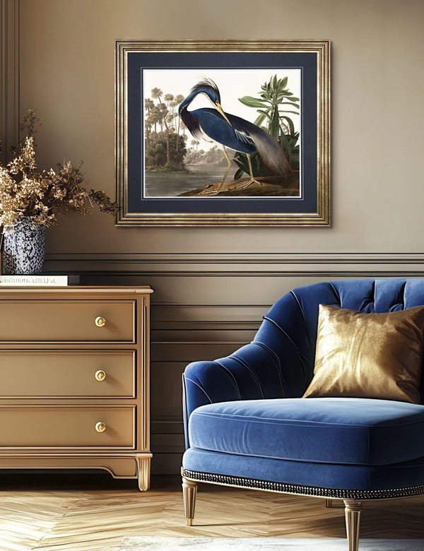  Gallery Home Louisiana Heron Rectangle Framed Art Multi 