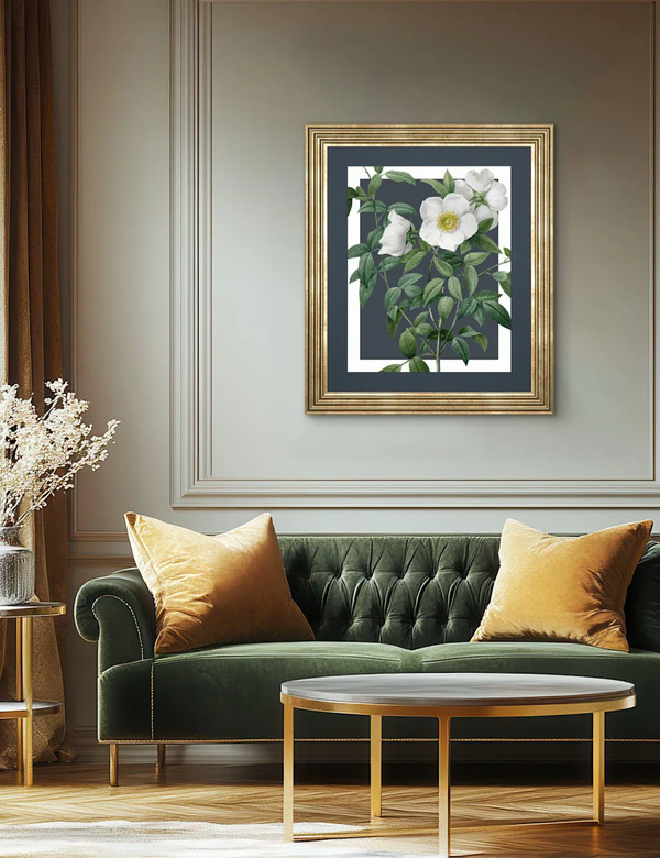  Gallery Home Rosa Nivea Rectangle Framed Canvas Multi 