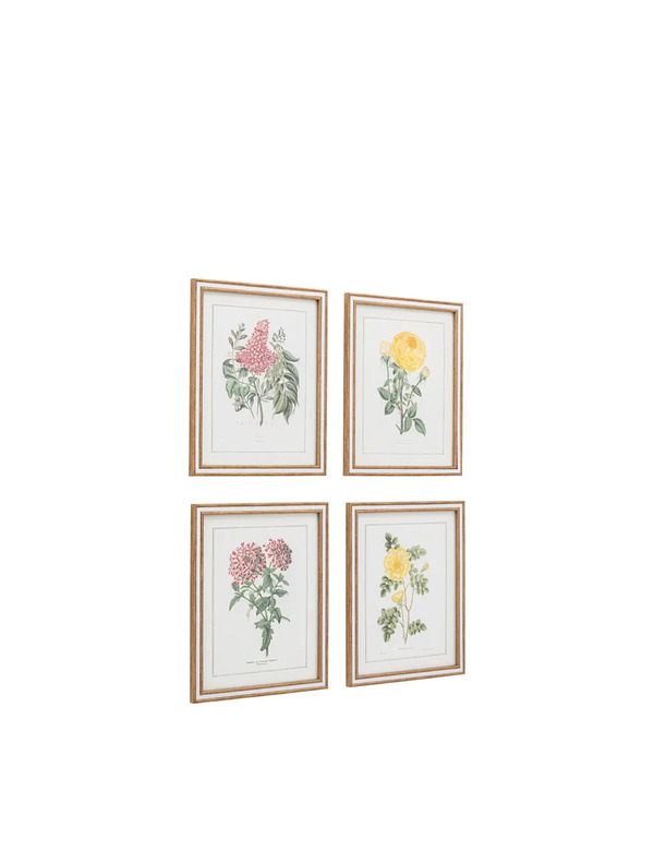  Gallery Home Set Of 4 Floral Framed Art Green Mix 