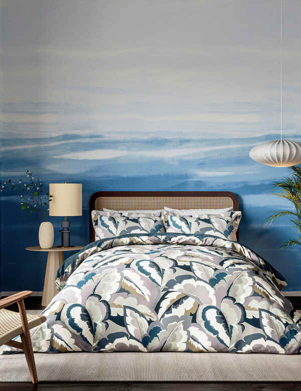  Harlequin Pure Cotton Sateen Calathea Bedding Set Blue Mix 