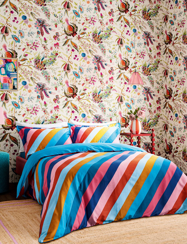  Harlequin Pure Cotton Sateen Sherbert Stripe Bedding Set Multi 