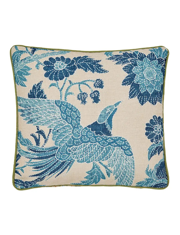  Joules Hidcote Birds Square Cushion Blue Mix 