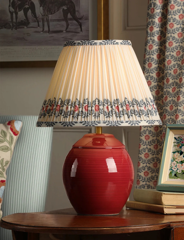  Joules Home Lighting Wentworth Ceramic Table Lamp Red 
