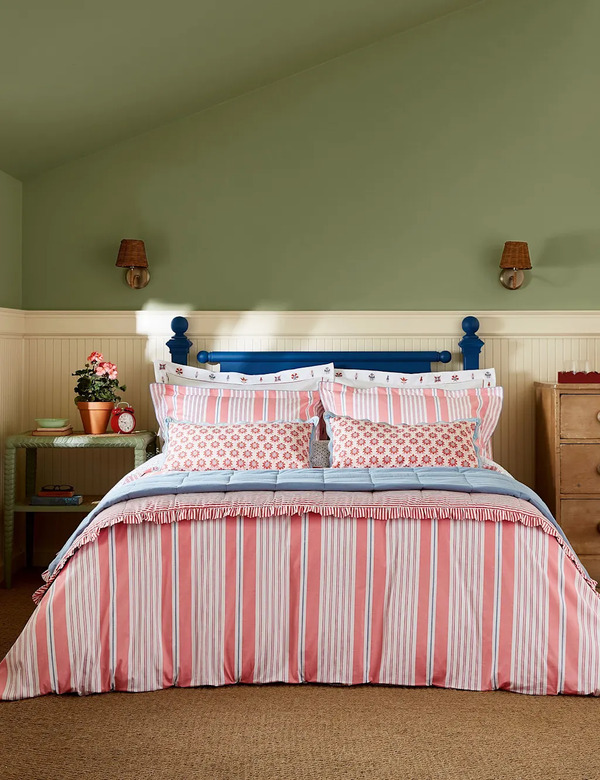  Joules Pure Cotton Siesta To Fiesta Throw Blue 