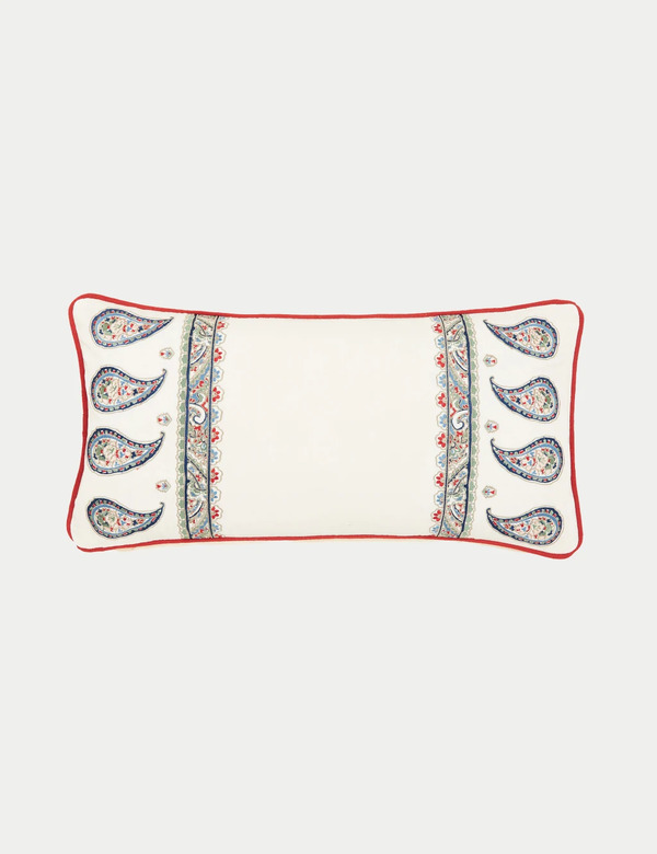  Joules Pure Cotton Tapestry Paisley Cushion Multi 