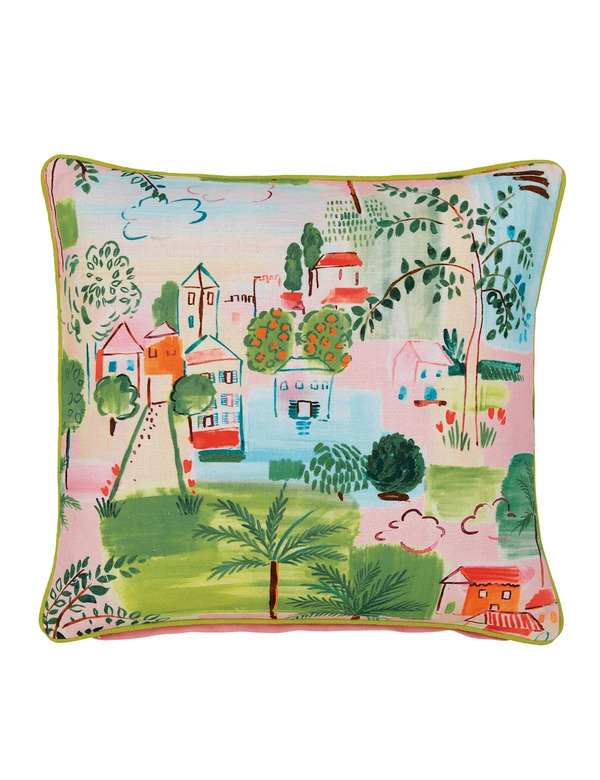  Land & Shore Pure Cotton Patterned Cushion Multi 