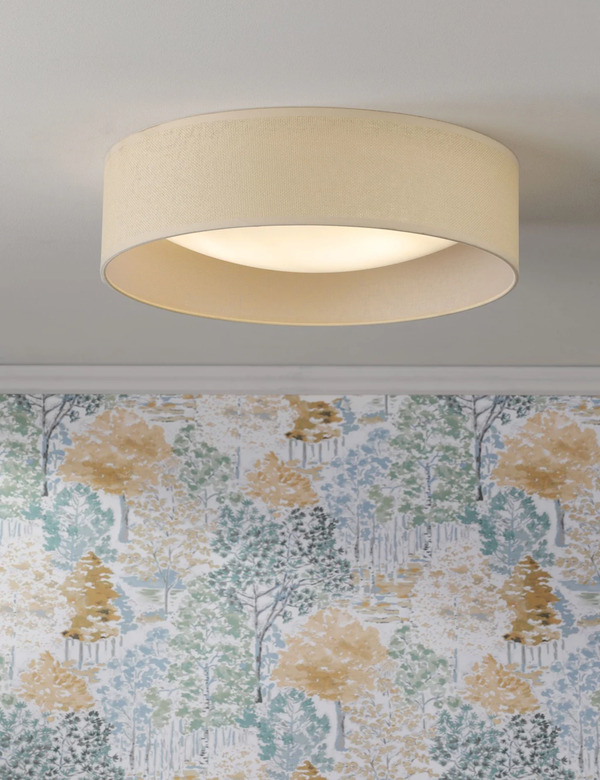  Laura Ashley Buckingham Flush Ceiling Light Beige 
