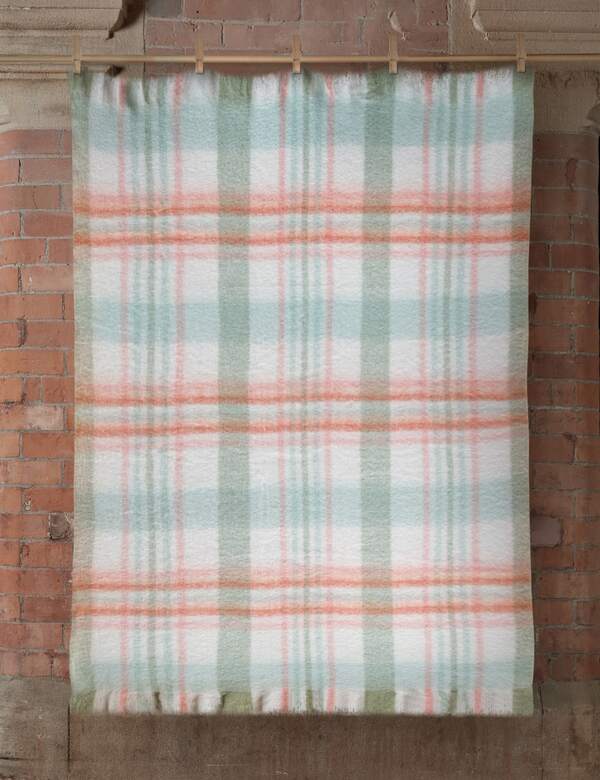  Laura Ashley Colten Check Throw Sage 