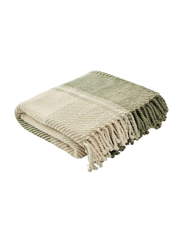  Laura Ashley Home Pure Cotton Dylan Checked Throw Green Mix 