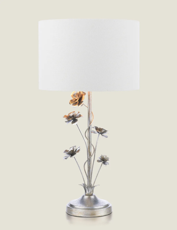  Laura Ashley Lyndale Metal Table Lamp Silver 