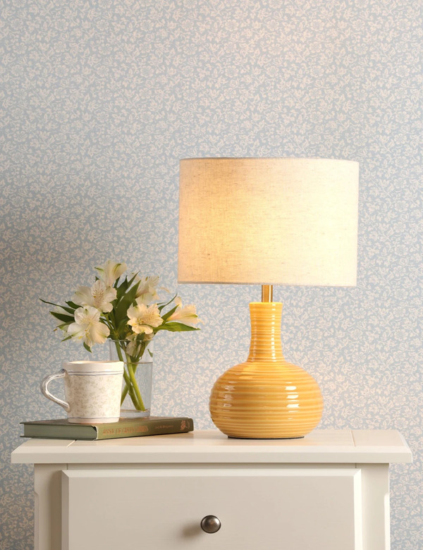  Laura Ashley Padley Ceramic Table Lamp Antique Brass 