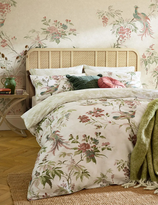  Laura Ashley Pure Cotton Sateen Attleton Bedding Set Green Mix 