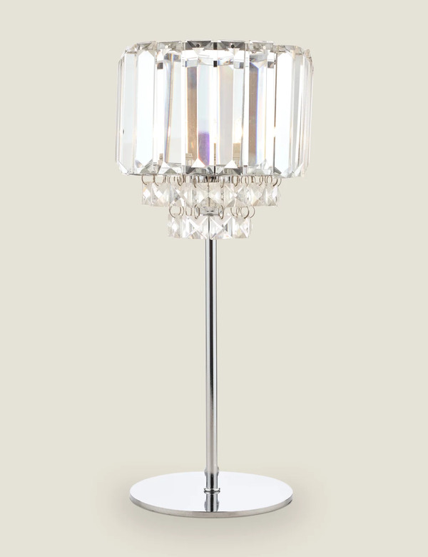  Laura Ashley Vienna Crystal Table Lamp Silver 