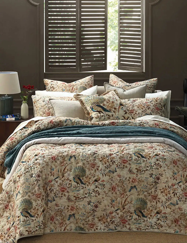  Mm Linen Cotton Rich Milan Quilted Bedspread Set Dark Teal 