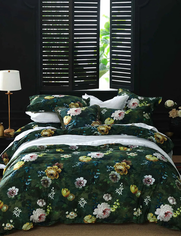  Mm Linen Pure Cotton Lorenza Reversible Bedding Set Green Mix 
