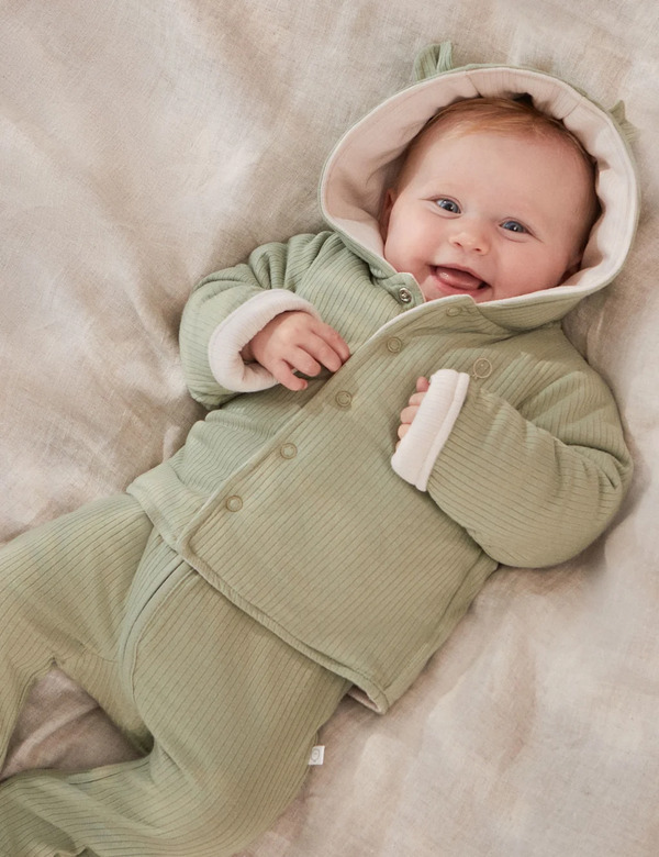  Mori Reversible Coat (0-24 Mths) Green 
