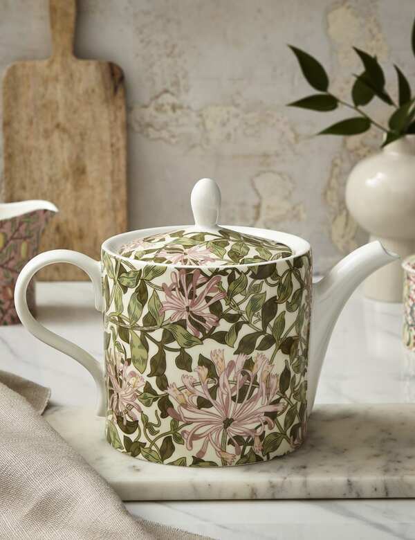  Morris & Co Honeysuckle Teapot Pink 