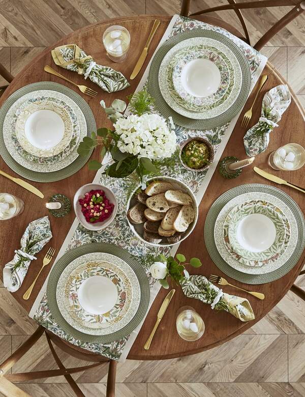  Morris & Co 12 Piece Patterned Dinner Set Multi 