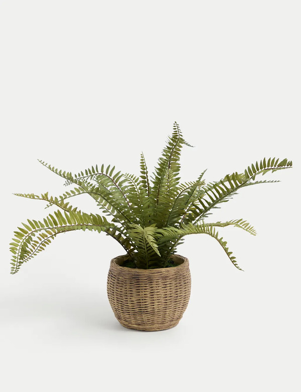  Moss & Sweetpea Artificial Fern Plant In Pot Green 