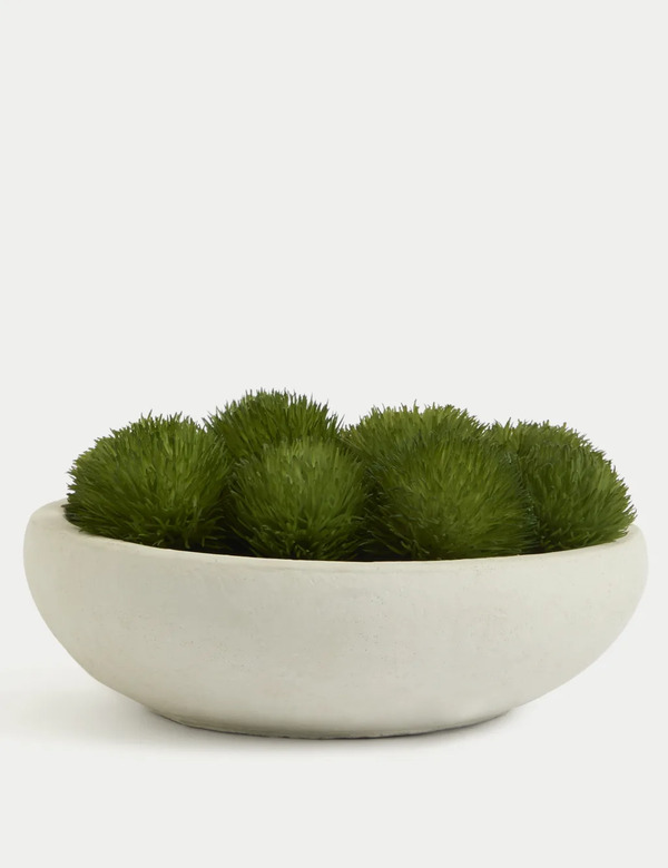  Moss & Sweetpea Artificial Moss In Concrete Bowl Grey 