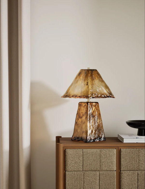  M&s All Over Glass Table Lamp Brown 
