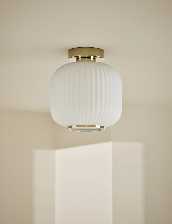  M&s Amelia Flush Ceiling Light Antique Brass 