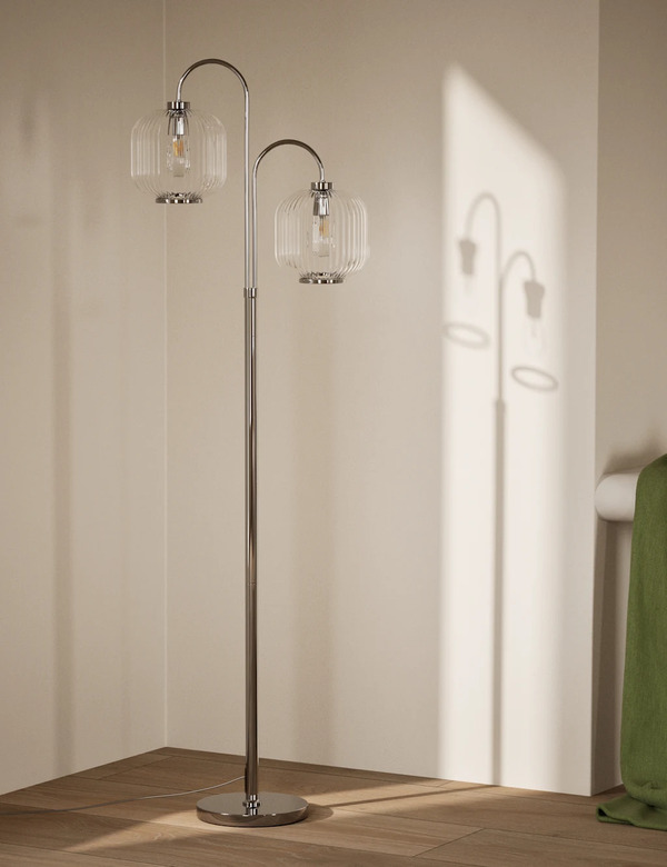  M&s Amelia Ridged Floor Lamp Clear 