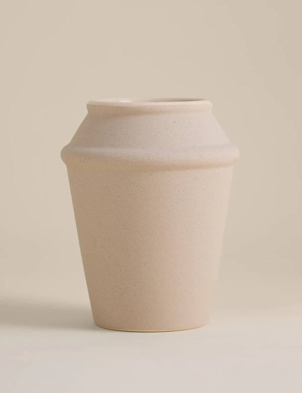  M&s Angled Ceramic Vase White 