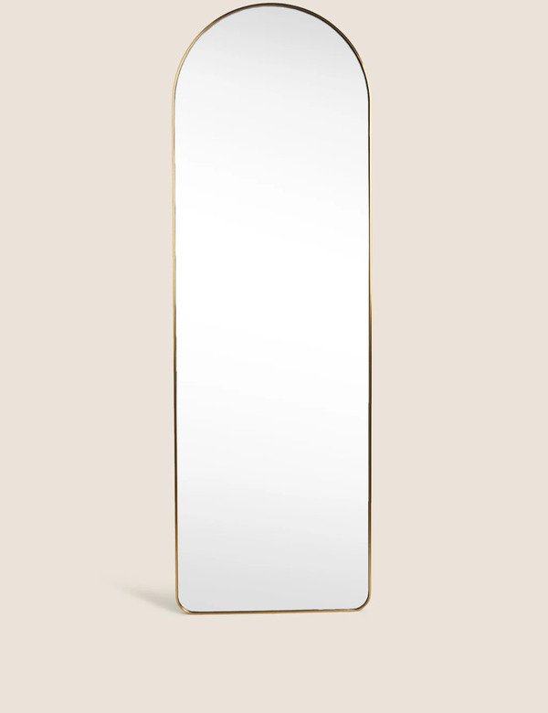  M&s Arch Full Length Mirror Antique Brass 