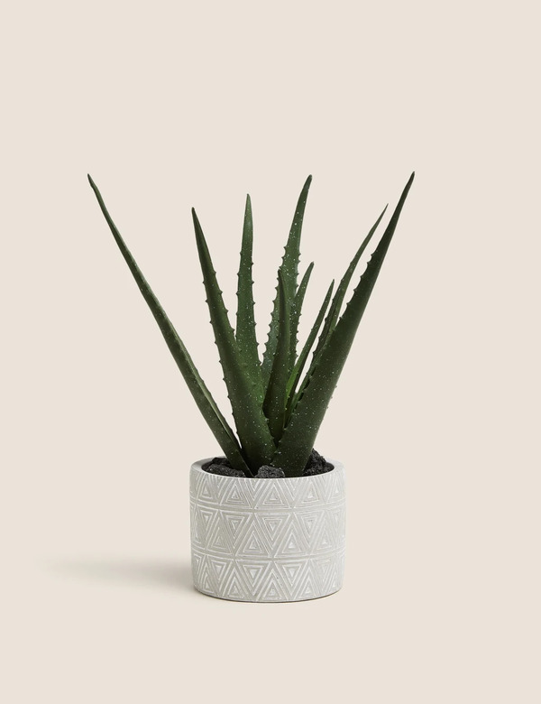  M&s Artificial Aloe Plant In Pot Green 