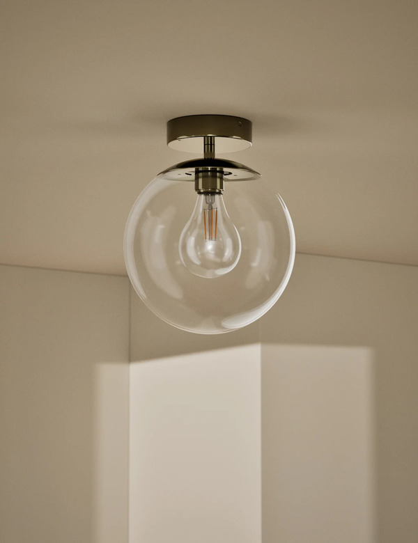 M&s Aurora Flush Ceiling Light Polished Brass 