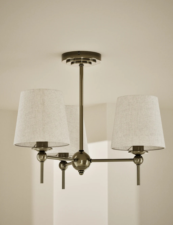  M&s Blair Flush Ceiling Light Antique Brass 