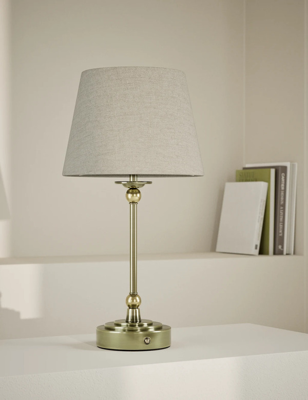  M&s Blair Rechargeable Table Lamp Antique Brass 