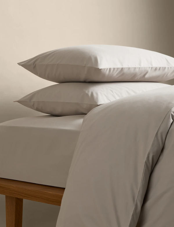  M&s Body Sensor™ Pure Cotton Bedding Set Silver Grey 